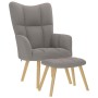 Sillón de relax con taburete de tela gris taupé de , Sillones - Ref: Foro24-4016784, Precio: 136,73 €, Descuento: %