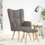 Sillón de relax con taburete de tela gris taupé de , Sillones - Ref: Foro24-4016784, Precio: 136,73 €, Descuento: %