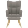 Sillón de relax con taburete de tela gris taupé de , Sillones - Ref: Foro24-4016784, Precio: 136,73 €, Descuento: %