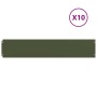 Bordes césped 10 uds acero laminado frío verde oliva 20x103 cm de , Ribetes y bordes para jardín - Ref: Foro24-860157, Precio...