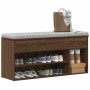 Banco zapatero madera de ingeniería marrón roble 102x30,5x45 cm de , Zapateros y organizadores de calzado - Ref: Foro24-85914...