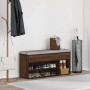 Banco zapatero madera de ingeniería marrón roble 102x30,5x45 cm de , Zapateros y organizadores de calzado - Ref: Foro24-85914...
