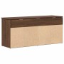 Banco zapatero madera de ingeniería marrón roble 102x30,5x45 cm de , Zapateros y organizadores de calzado - Ref: Foro24-85914...