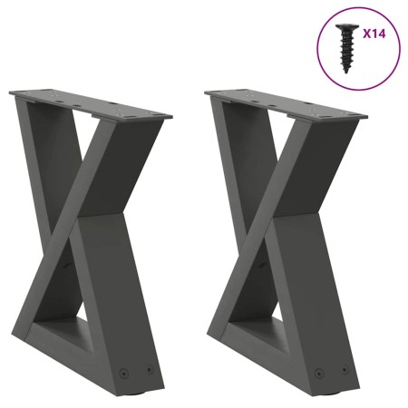 Patas de mesa centro 2 unidades acero antracita 30x(30-31,3) cm de , Patas para mesas - Ref: Foro24-4012678, Precio: 60,57 €,...