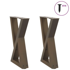 Patas para mesa de centro 2 uds natural acero 38x(42-43,3) cm de , Patas para mesas - Ref: Foro24-4012703, Precio: 70,01 €, D...