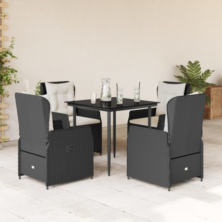 Set de muebles jardín 5 pzas con cojines ratán sintético negro en Conjuntos de jardín | Comprar online en Foru.es