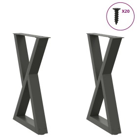 Patas de mesa de comedor 2 uds acero antracita 60x(72-73,3) cm de , Patas para mesas - Ref: Foro24-4012722, Precio: 94,31 €, ...