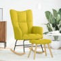 Sillón mecedora con taburete tela amarilla claro de , Mecedoras - Ref: Foro24-4016809, Precio: 140,89 €, Descuento: %