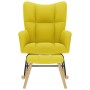 Sillón mecedora con taburete tela amarilla claro de , Mecedoras - Ref: Foro24-4016809, Precio: 140,89 €, Descuento: %