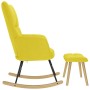 Sillón mecedora con taburete tela amarilla claro de , Mecedoras - Ref: Foro24-4016809, Precio: 140,89 €, Descuento: %