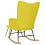 Sillón mecedora con taburete tela amarilla claro de , Mecedoras - Ref: Foro24-4016809, Precio: 140,89 €, Descuento: %