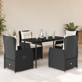 Set de muebles jardín 5 pzas con cojines ratán sintético negro en Conjuntos de jardín | Comprar online en Foru.es