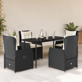 Set de muebles jardín 5 pzas con cojines ratán sintético negro en Conjuntos de jardín | Comprar online en Foru.es