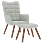 Sillón de relax con reposapiés terciopelo gris claro de , Sillones - Ref: Foro24-4016821, Precio: 130,46 €, Descuento: %