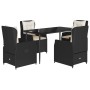 Set de muebles jardín 5 pzas con cojines ratán sintético negro en Conjuntos de jardín | Comprar online en Foru.es