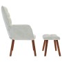 Sillón de relax con reposapiés terciopelo gris claro de , Sillones - Ref: Foro24-4016821, Precio: 130,46 €, Descuento: %