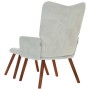Sillón de relax con reposapiés terciopelo gris claro de , Sillones - Ref: Foro24-4016821, Precio: 130,46 €, Descuento: %