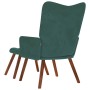 Sillón de relax con reposapiés terciopelo verde oscuro de , Sillones - Ref: Foro24-4016823, Precio: 123,17 €, Descuento: %