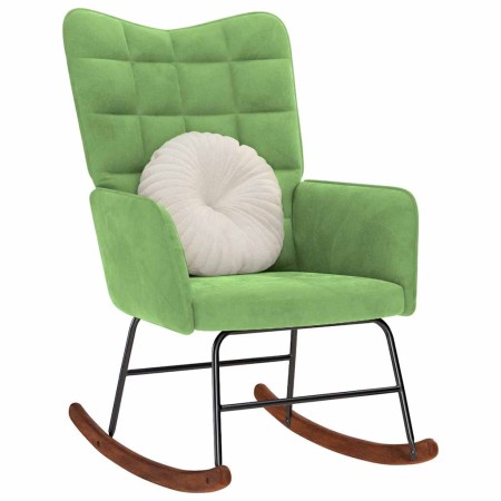 Silla mecedora de terciopelo verde claro de , Mecedoras - Ref: Foro24-4016835, Precio: 106,79 €, Descuento: %