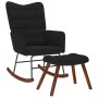 Mecedora con taburete de terciopelo negro de , Mecedoras - Ref: Foro24-4016849, Precio: 129,77 €, Descuento: %