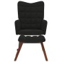 Mecedora con taburete de terciopelo negro de , Mecedoras - Ref: Foro24-4016849, Precio: 129,77 €, Descuento: %