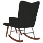 Mecedora con taburete de terciopelo negro de , Mecedoras - Ref: Foro24-4016849, Precio: 129,77 €, Descuento: %