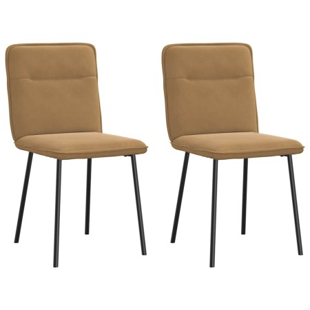 Sillas de comedor 2 unidades terciopelo marrón de , Sillas de comedor - Ref: Foro24-4101217, Precio: 86,44 €, Descuento: %