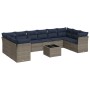 Set de sofás de jardín 11 pzas y cojines ratán sintético gris de , Conjuntos de jardín - Ref: Foro24-3250050, Precio: 798,56 ...