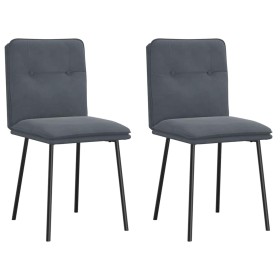 Sillas de comedor 2 unidades terciopelo gris oscuro de , Sillas de comedor - Ref: Foro24-4101310, Precio: 90,15 €, Descuento: %