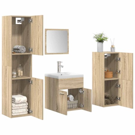 Juego de muebles de baño 5 pzas madera ingeniería roble Sonoma de , Muebles de baño - Ref: Foro24-3325020, Precio: 249,27 €, ...