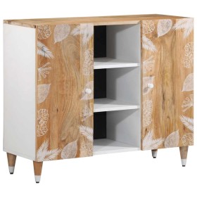 Aparador de madera maciza de mango 90x33,5x75 cm de , Almacenamiento para CD y DVD - Ref: Foro24-4018692, Precio: 116,26 €, D...