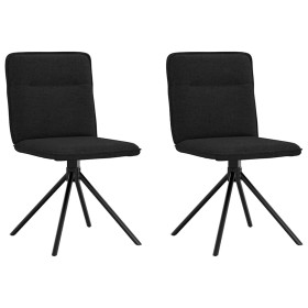 Sillas de comedor 2 unidades tela negro de , Sillas de comedor - Ref: Foro24-4101234, Precio: 106,43 €, Descuento: %