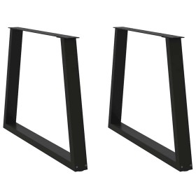 Patas mesa comedor forma V 2uds acero negro 100x(72-73,3) cm de , Patas para mesas - Ref: Foro24-4012580, Precio: 97,82 €, De...