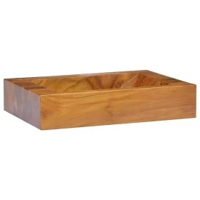 Lavabo de madera maciza de teca 50x35x10 cm de vidaXL, Lavabos - Ref: Foro24-326163, Precio: 124,87 €, Descuento: %