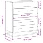 Cómoda de madera contrachapada roble ahumado 70x41x83,5 cm de , Cajoneras - Ref: Foro24-849091, Precio: 117,13 €, Descuento: %