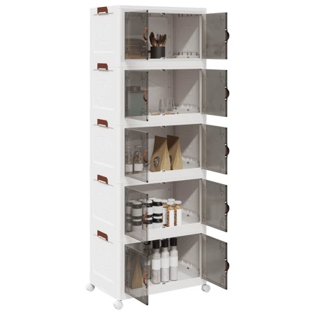 Caja de almacenaje apilable con ruedas 5niveles 75L 64x40x179cm de , Carretillas de carga - Ref: Foro24-4012374, Precio: 157,...