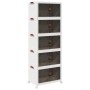 Caja de almacenaje apilable con ruedas 5niveles 75L 64x40x179cm de , Carretillas de carga - Ref: Foro24-4012374, Precio: 157,...