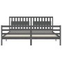 Estructura de cama con cabecero madera maciza gris 200x200 cm de vidaXL, Camas y somieres - Ref: Foro24-3194333, Precio: 187,...