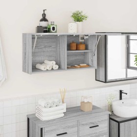 Armario de pared baño madera ingeniería gris sonoma 80x25x40 cm de , Tocadores de baño - Ref: Foro24-860090, Precio: 67,57 €,...