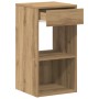 Mesillas de noche con cajón 2 uds roble artesanal 35x34x66,5 cm de , Mesitas de noche - Ref: Foro24-858730, Precio: 77,03 €, ...