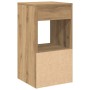 Mesillas de noche con cajón 2 uds roble artesanal 35x34x66,5 cm de , Mesitas de noche - Ref: Foro24-858730, Precio: 77,03 €, ...