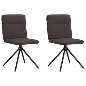 Sillas de comedor 2 unidades tela marrón oscuro de , Sillas de comedor - Ref: Foro24-4101236, Precio: 104,25 €, Descuento: %