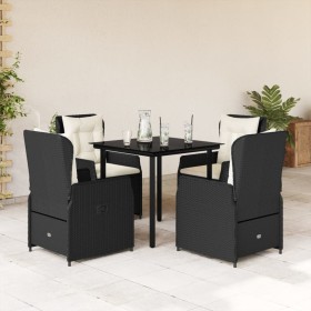 Set de muebles jardín 5 pzas con cojines ratán sintético negro en Conjuntos de jardín | Comprar online en Foru.es