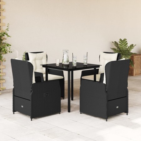 Set de muebles jardín 5 pzas con cojines ratán sintético negro en Conjuntos de jardín | Comprar online en Foru.es