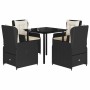 Set de muebles jardín 5 pzas con cojines ratán sintético negro en Conjuntos de jardín | Comprar online en Foru.es