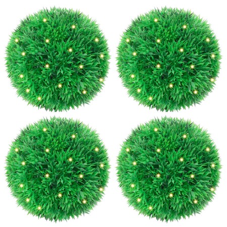 Bolas de boj artificial con luces LED 4 unidades 12 cm de , Flora artificial - Ref: Foro24-3335904, Precio: 45,01 €, Descuent...