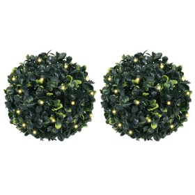 Bolas de boj artificial con luces LED 2 unidades 22 cm de , Flora artificial - Ref: Foro24-3335895, Precio: 40,22 €, Descuent...