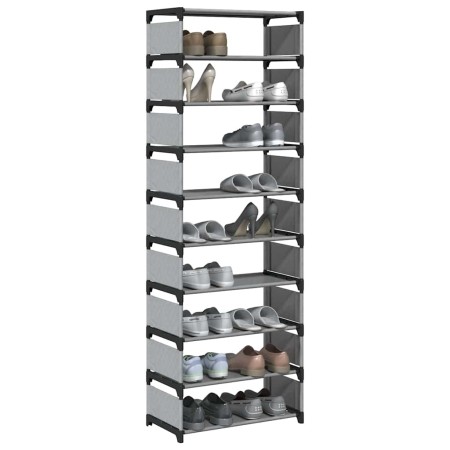 Zapatero 10 niveles gris 54x28x158 cm tejido no tejido de , Zapateros y organizadores de calzado - Ref: Foro24-4100624, Preci...