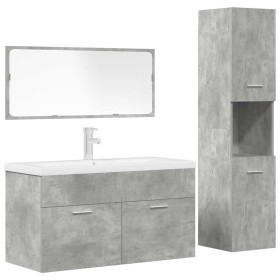 Juego muebles de baño 4 pzas madera contrachapada gris hormigón de , Muebles de baño - Ref: Foro24-3324900, Precio: 375,03 €,...
