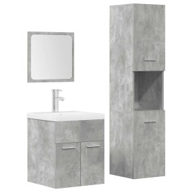 Juego muebles de baño 4 pzas madera contrachapada gris hormigón de , Muebles de baño - Ref: Foro24-3324898, Precio: 224,72 €,...